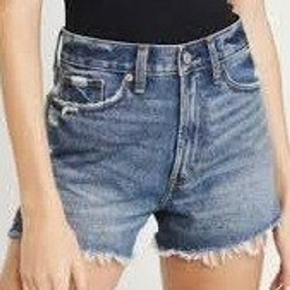 Abercrombie & Fitch Annie High Rise Short Womens 25 0 Distressed Denim Cutoff